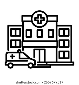 Hospital Icon Element For Design