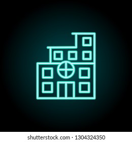 hospital icon. Elements of Bulding Landmarks in neon style icons. Simple icon for websites, web design, mobile app, info graphics