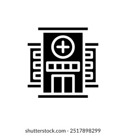 Hospital icon elements for design, with simple solid icon style