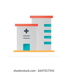 ícone do hospital, vetor de cor plana. design moderno e minimalista