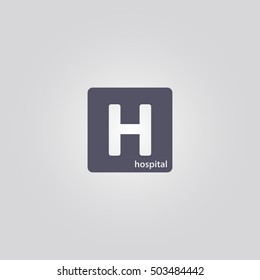 hospital icon. flat design