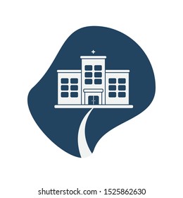 Hospital icon flat design style. vector illustration