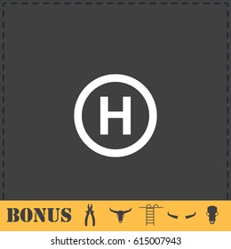 Hospital icon flat. Simple vector symbol and bonus icon