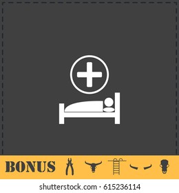 Hospital icon flat. Simple vector symbol and bonus icon