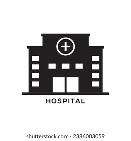 Hospital icon in flat style isolated vector illustration on white background.