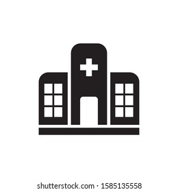 Hospital icon in flat style. vector illustration