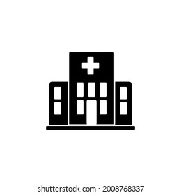 Hospital icon in flat style. vector illustration.