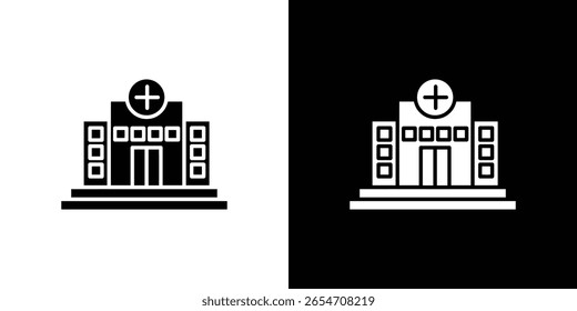 Icono de hospital de un Vector de estilo plano
