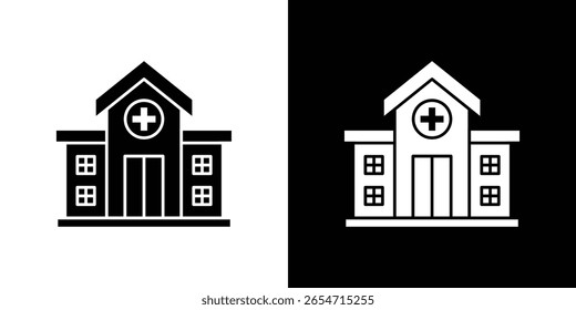 Icono de hospital de un Vector de estilo plano