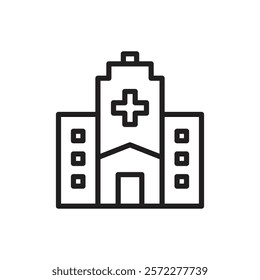 Hospital Icon Flat vector set outline