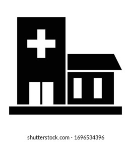 Hospital icon glyph vector design