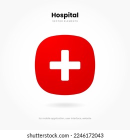 Hospital icon, health, healthy icon. Clinic,medical symbol flat vector sign isolated on white background.