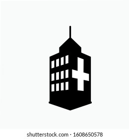 Hospital Icon - Illustration As A Simple Vector Sign & Trendy Symbol for Design and Websites, Presentation or Mobile Application.