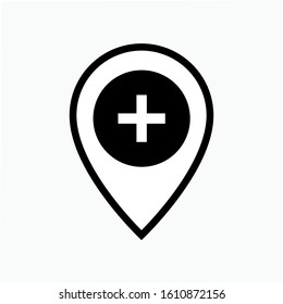 Hospital Icon - Illustration As A Simple Vector Sign & Trendy Symbol for Design and Websites, Presentation or Mobile Application.