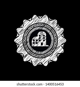 hospital icon inside chalk emblem