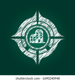 hospital icon inside chalk emblem