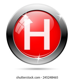 Hospital icon. Internet button on white background. 