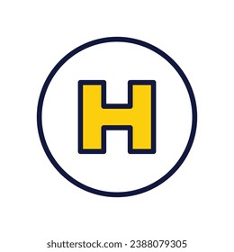 Hospital icon isolate white background vector stock illustration.