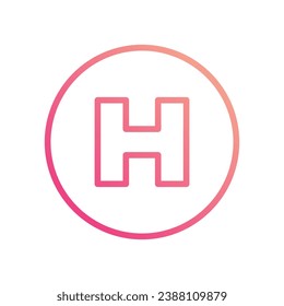 Hospital icon isolate white background vector stock illustration.