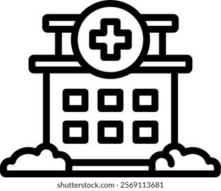 Hospital Icon Line Vector Illustration