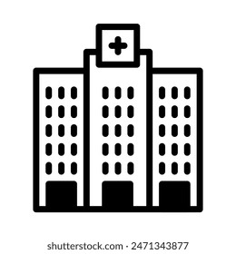 hospital icon or logo illustration outline  black filled style