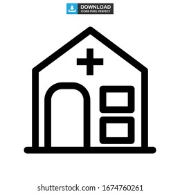 hospital icon or logo isolated sign symbol vector illustration - high quality black style vector icons
