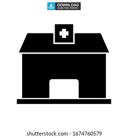 hospital icon or logo isolated sign symbol vector illustration - high quality black style vector icons
