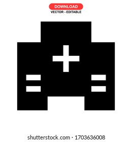 hospital icon or logo isolated sign symbol vector illustration - high quality black style vector icons
