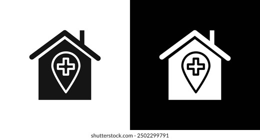 hospital icon logo set vector