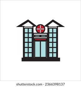 hospital icon logo vector design