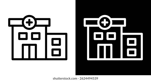 Hospital icon. Logotype vector set