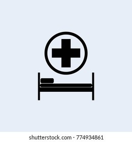 Hospital icon, medicine bed 