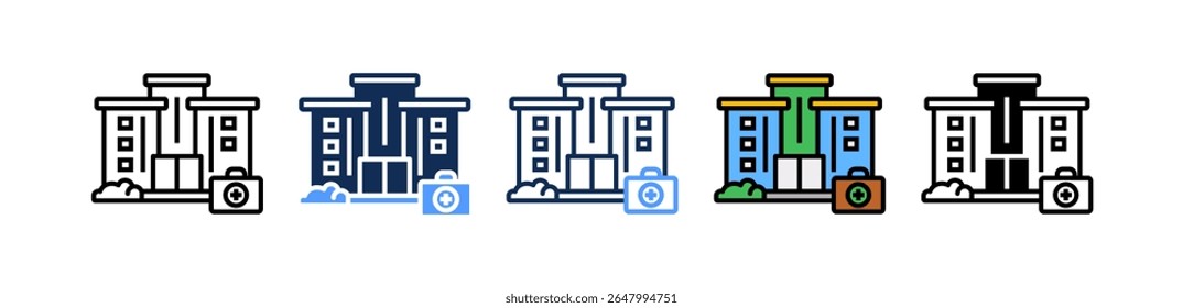 Hospital Icon Multiple Vector Illustration