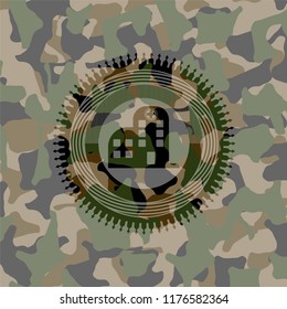 hospital icon on camo pattern
