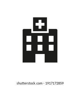 Hospital Icon On White Background.