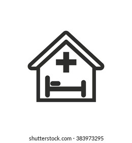 Hospital  icon  on white background. Vector illustration.