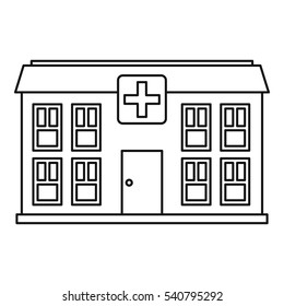 Hospital icon. Outline illustration of hospital vector icon for web