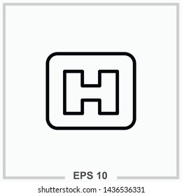 hospital icon outline isolated vector illustration 