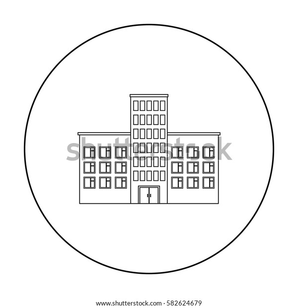 Hospital icon outline. Single building icon from\
the big city infrastructure\
outline.