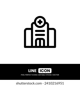 Icono de hospital perfecto | Ilustración del contorno del vector