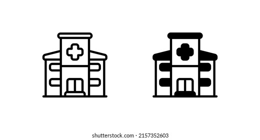 icono del hospital, un lugar para los enfermos, el lugar correcto para que contemplemos la salud que Dios ha dado. adecuado para presentaciones, web y aplicaciones móviles
