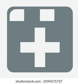 Hospital icon representing healthcare, medical services, treatment, and patient care facilities.