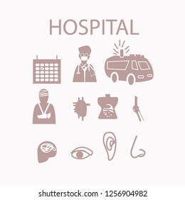 Hospital icon set.