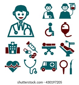 hospital icon set