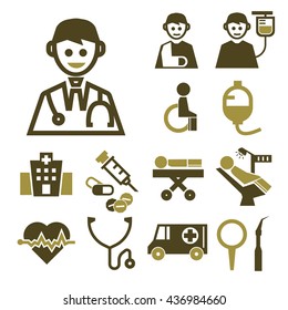 hospital icon set