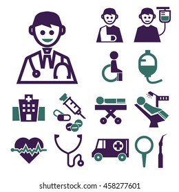 hospital icon set