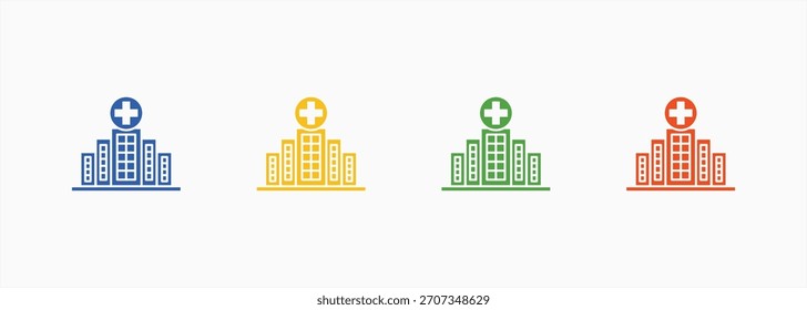 Hospital Icon Set Color Multiple Style Collection Element For Design