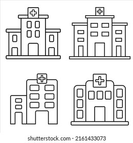 Icono del conjunto de iconos del hospital ilustrador de vectores