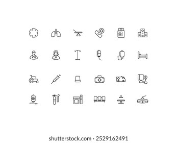 Conjunto de iconos de hospital, diseño, Ilustración vectorial