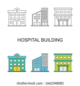 Hospital Icon Set linear Vector Illustration